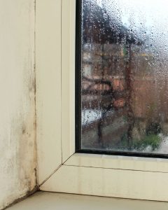 Mancha de humedad junto a la ventana